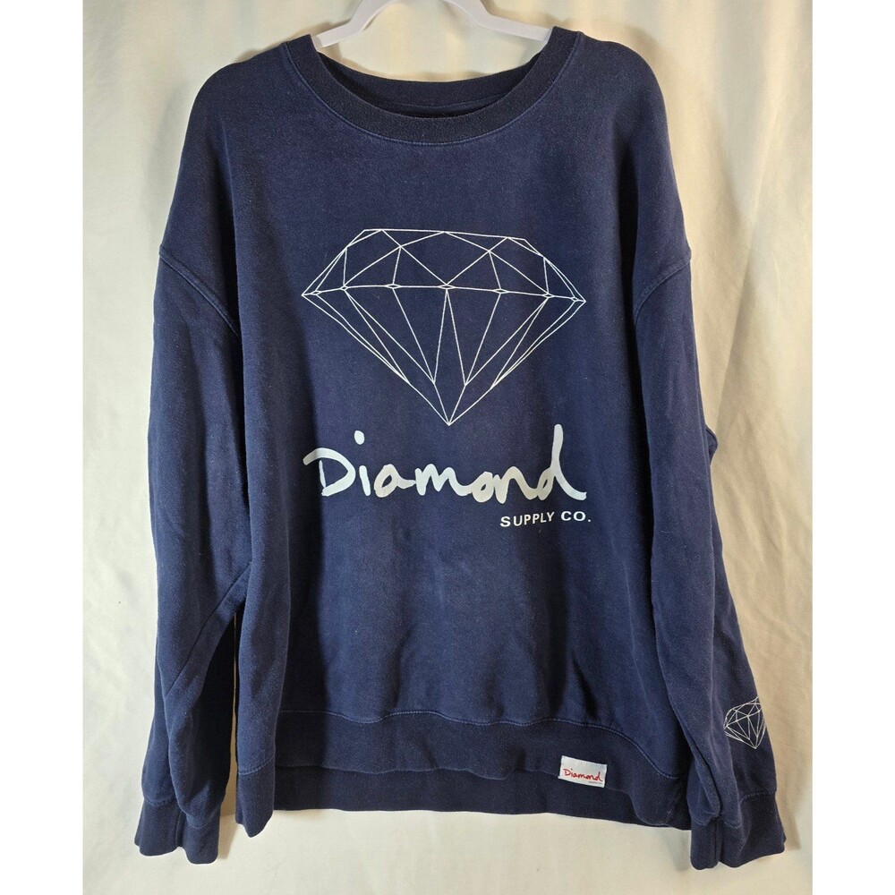 Diamond Supply Co. Navy Blue Diamond Logo Crewneck Sweatshirt Size XL